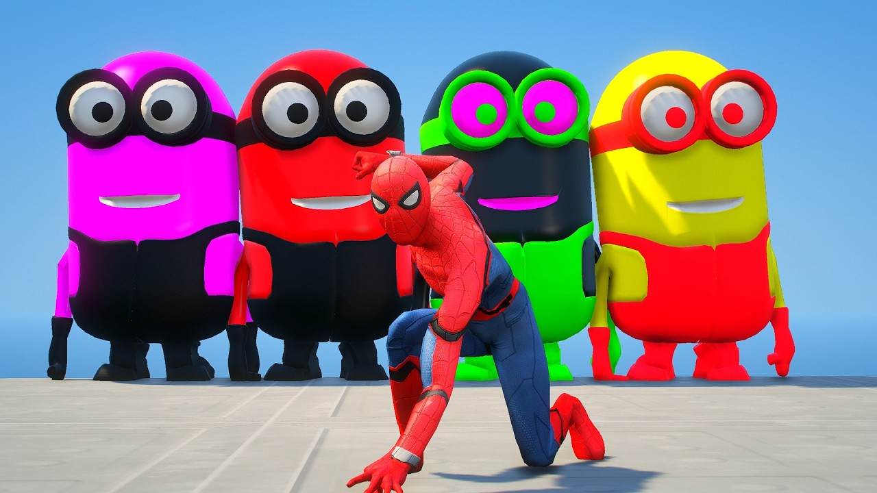 GTA 5 Epic Ragdolls | RED SPIDERMAN VS RED MINION VS (Euphoria Physics/Funny Fails) #18