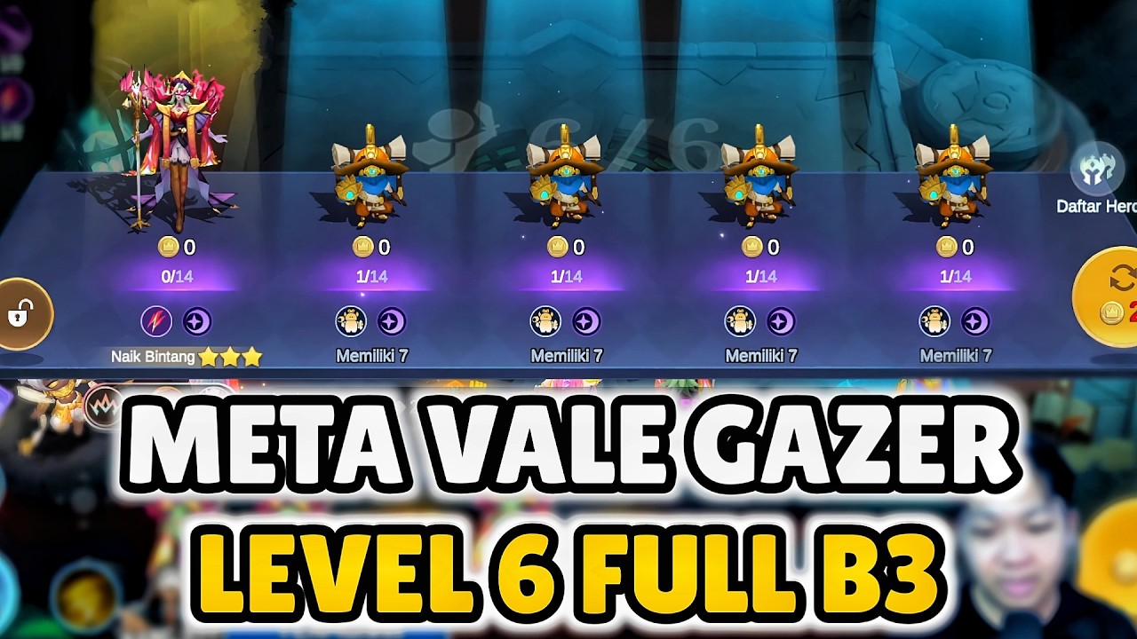 VALE BUFF!! TRIK VALE GAZER FULL B3 DI LEVEL 6 MUSUH AUTO TERKEJUT!!! COMBO VALE TERBARU!