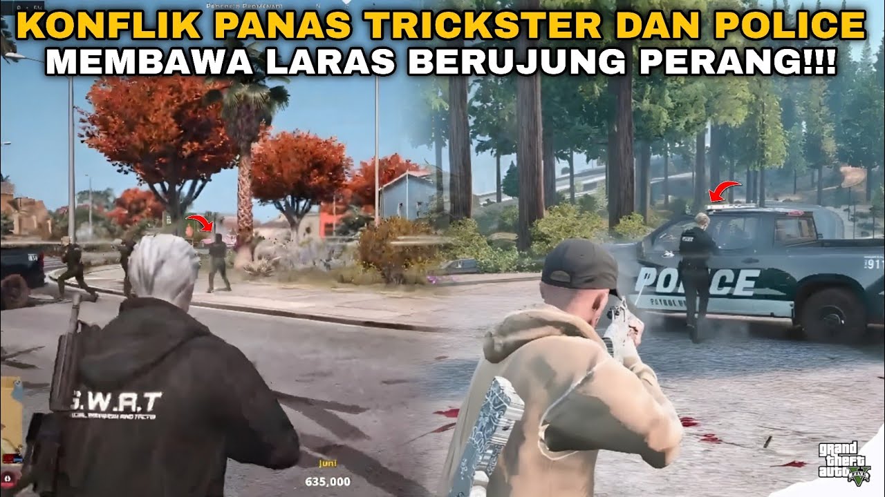 KONFLIK PANAS DIJALAN ANTARA TRICKSTER DAN POLICE!! | GTA V ROLEPLAY
