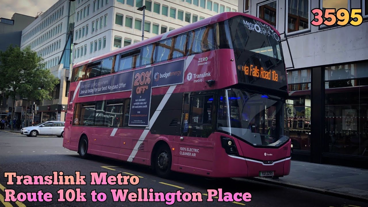 Translink Metro | Route 10k (Twinbrook to Wellington Place) | Full Route Visual | 3595 (YUI 2295)