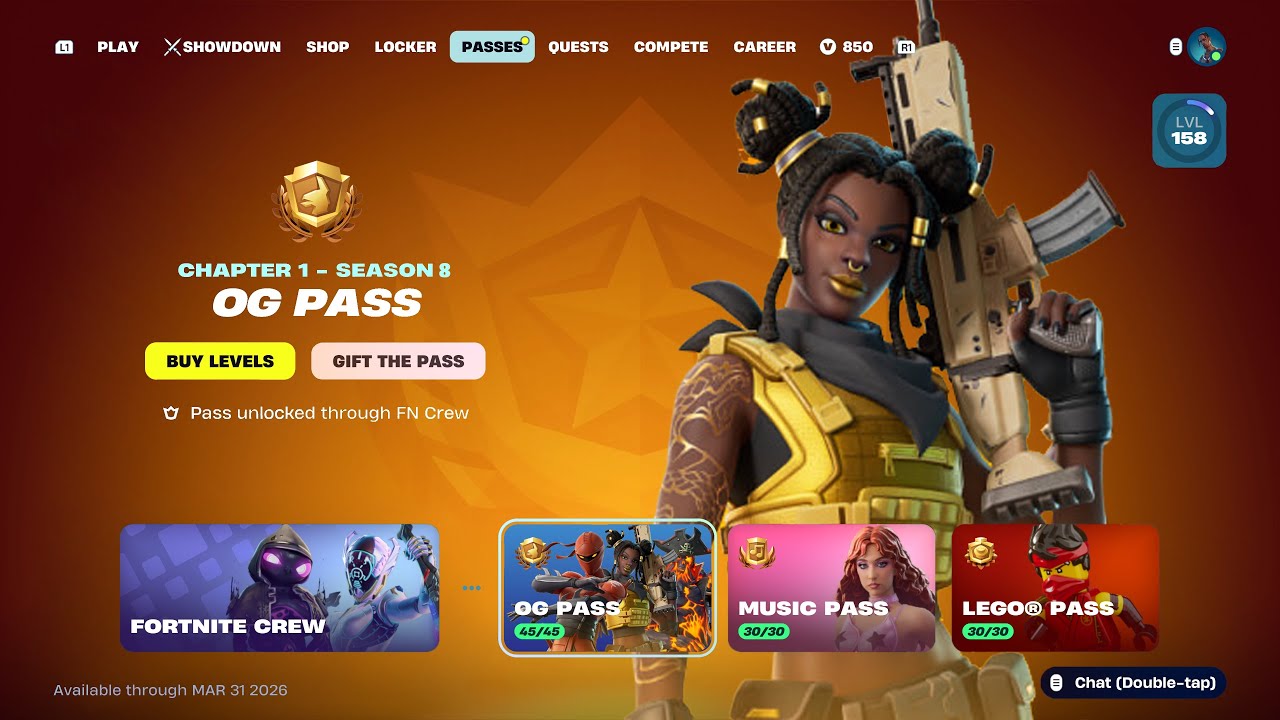 Боевой пропуск Fortnite OG, глава 1, сезон 8