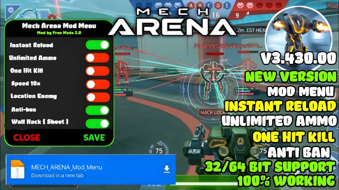 ОБНОВЛЕНО! Меню модов для MECH ARENA V3.430.00 | Мгновенная перезарядка, защита от бана, неограни...