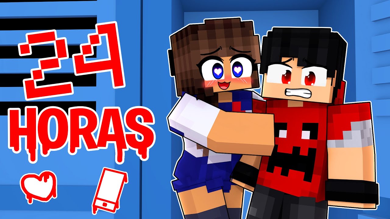 Fiquei PRESO 24 HORAS com a YANDERE no ARMÁRIO no Minecraft