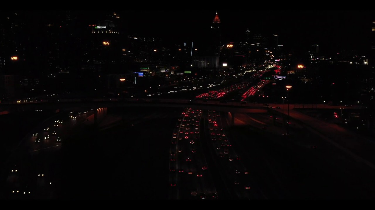 Atlanta Epic Night Drone Shot in 4K.
