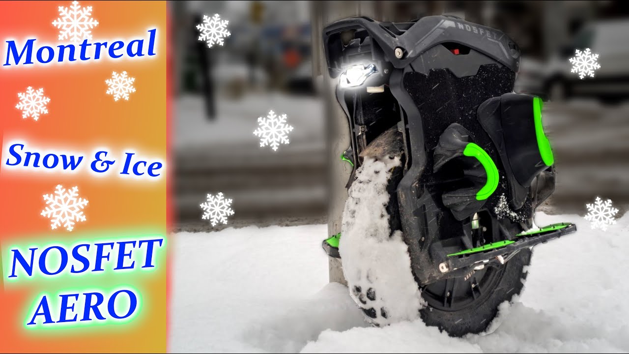 Electric Unicycle Snow Ride in Montreal - Nosfet Aero