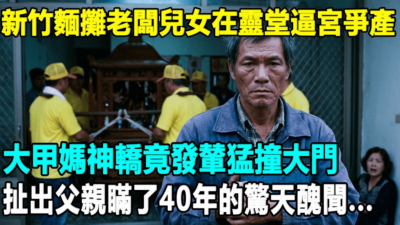 新竹麵攤老闆剛走，二房兒女在靈堂逼宮爭產，大甲媽神轎竟發輦猛撞大門，扯出瞞了40年的血淚醜聞...