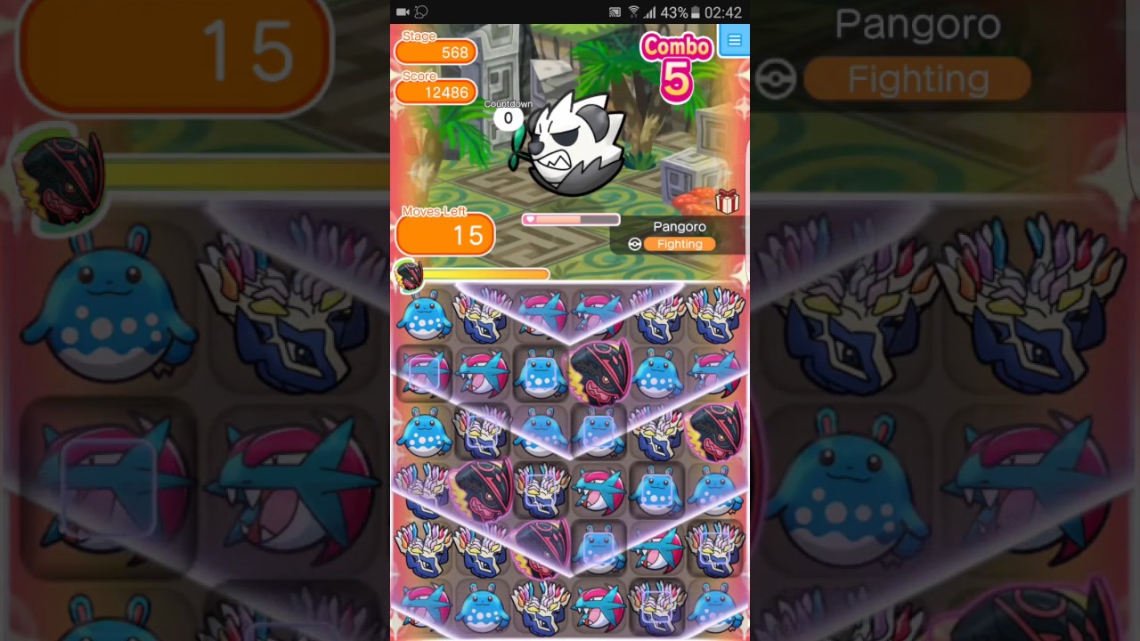 Pokemon Shuffle Mobile Main Stage 568 Pangoro S Rank『ポケとる スマホ版』
