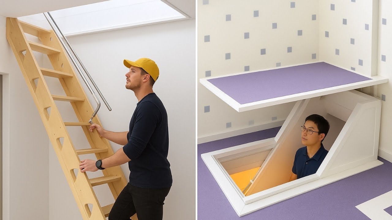 11 INCREDIBLE FOLDING LADDER AND ELEVATOR INVENTIONS | SPACE SAVING HOME DESIGNS