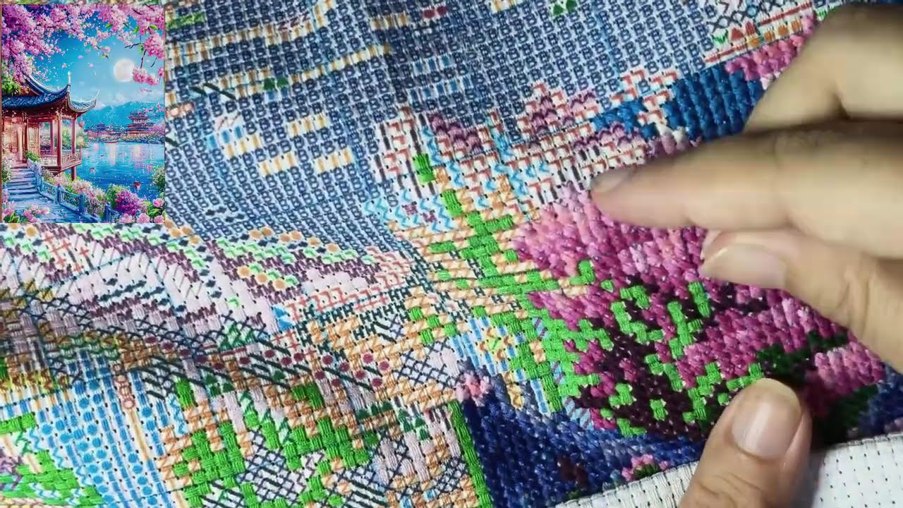 НОВИНКА!! Видео с вышивкой крестиком «Цветочный сад» в ускоренном режиме | @FaridaFavo #вышивкакр...