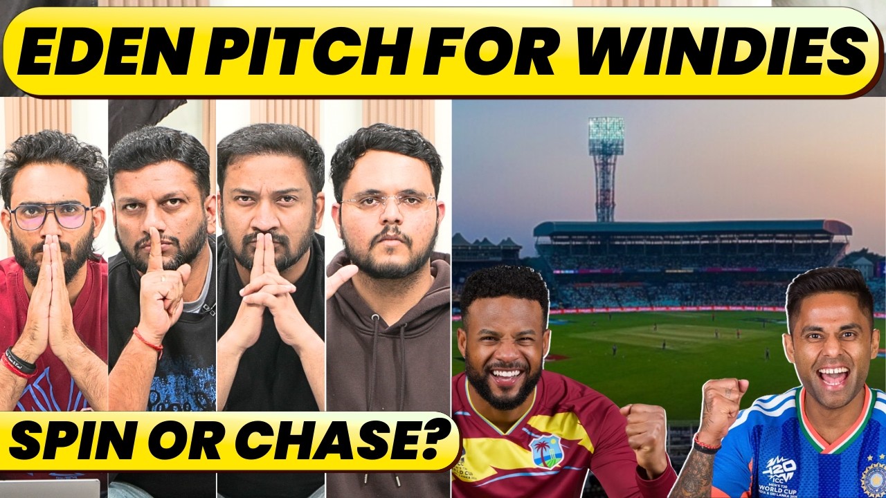 INDIA VS WI PITCH & CONDITIONS FOR KNOCK OUT. SPIN FACTOR, AKEAL, MOTIE & CHASE VS INDIA