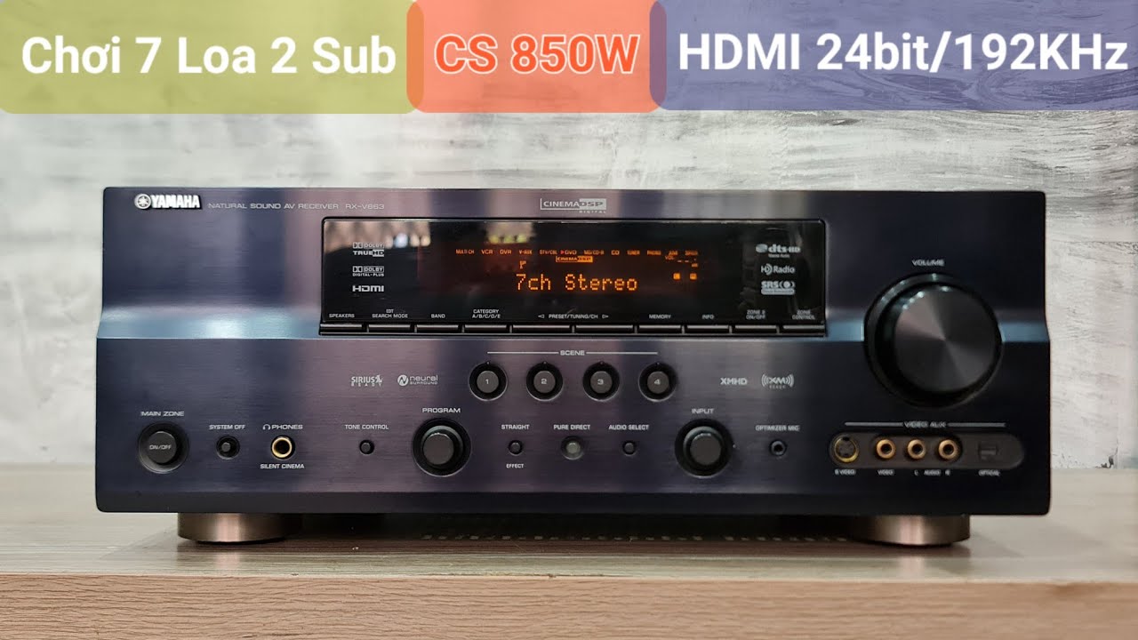 Ampli HDMI 7.2 || Giải Mã 24bit/192KHz YAMAHA_V863 || Công Suất Khủng 850w (0908804711)