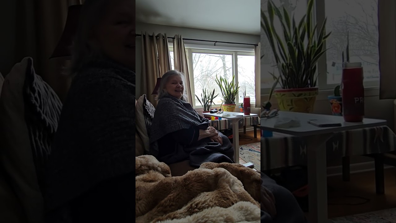 Mom laughing while we watch 