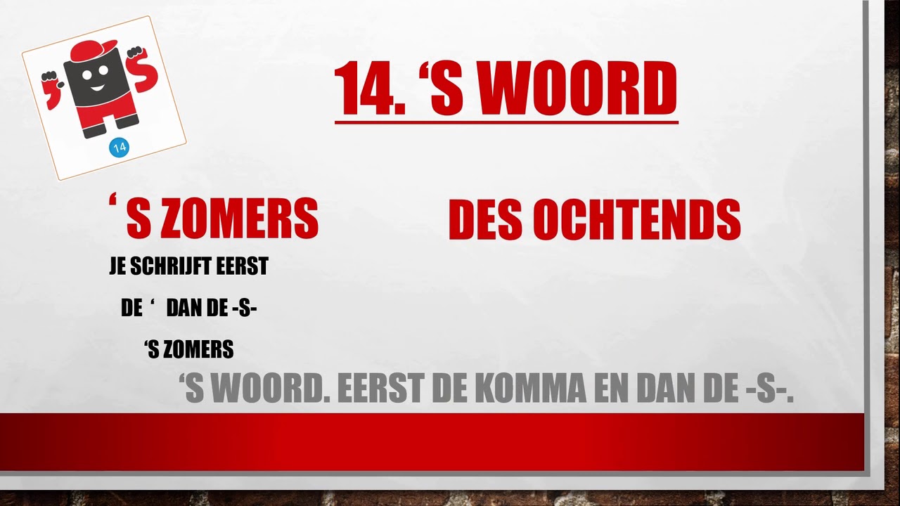 14 komma s - uitleg spelling staal
