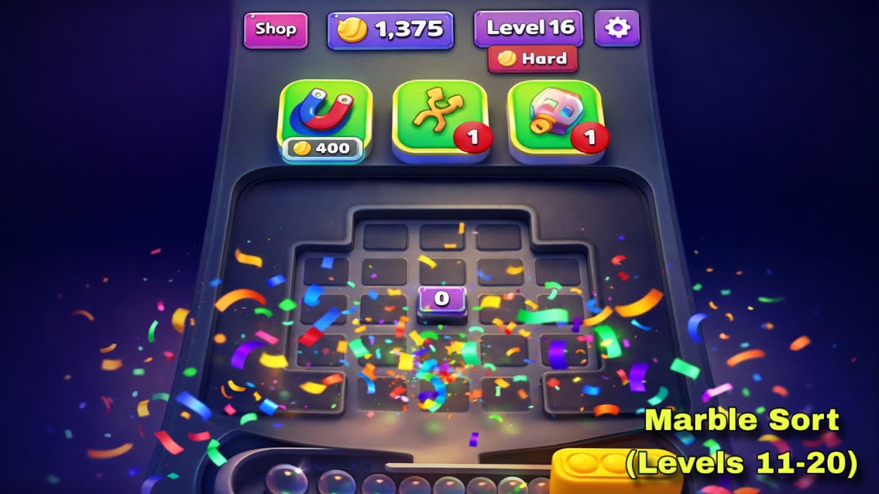 Marble Sort - All Levels Gameplay Pop Pi (Levels 11-20)