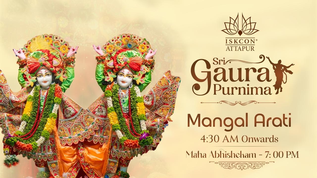 Gaur purnima special Mangal Arati Darshan at ISKCON Attapur on 3rd March 2026