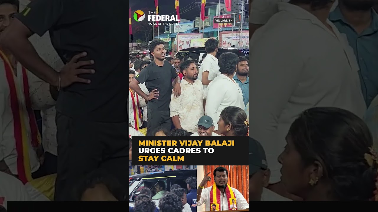 TVK minister calms cadres as DMK MP Kathir Anand passes event venue | #shorts