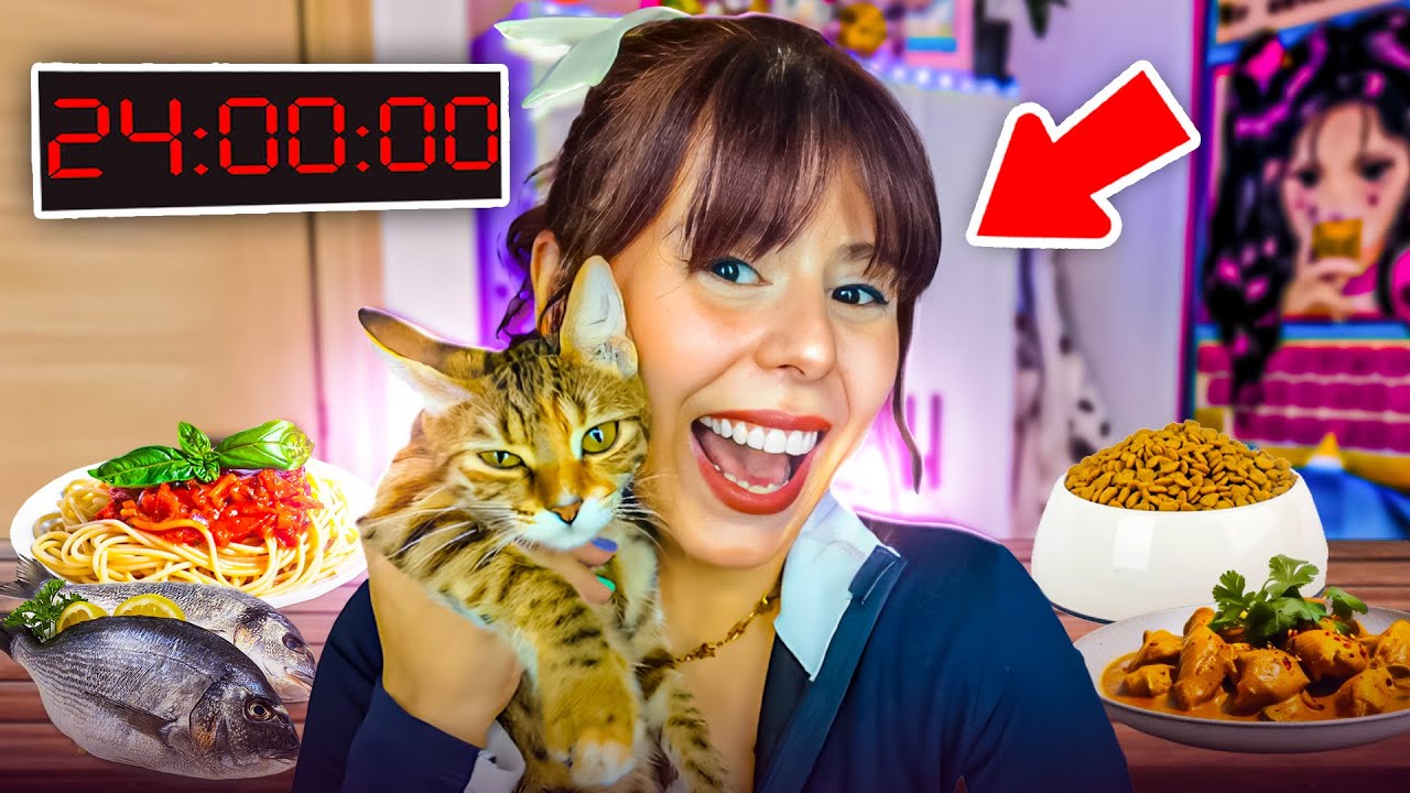 24 SAAT KEDİM NE YEDİĞİMİ SEÇTİ ! I KEDİ MAMASI YEDİM...