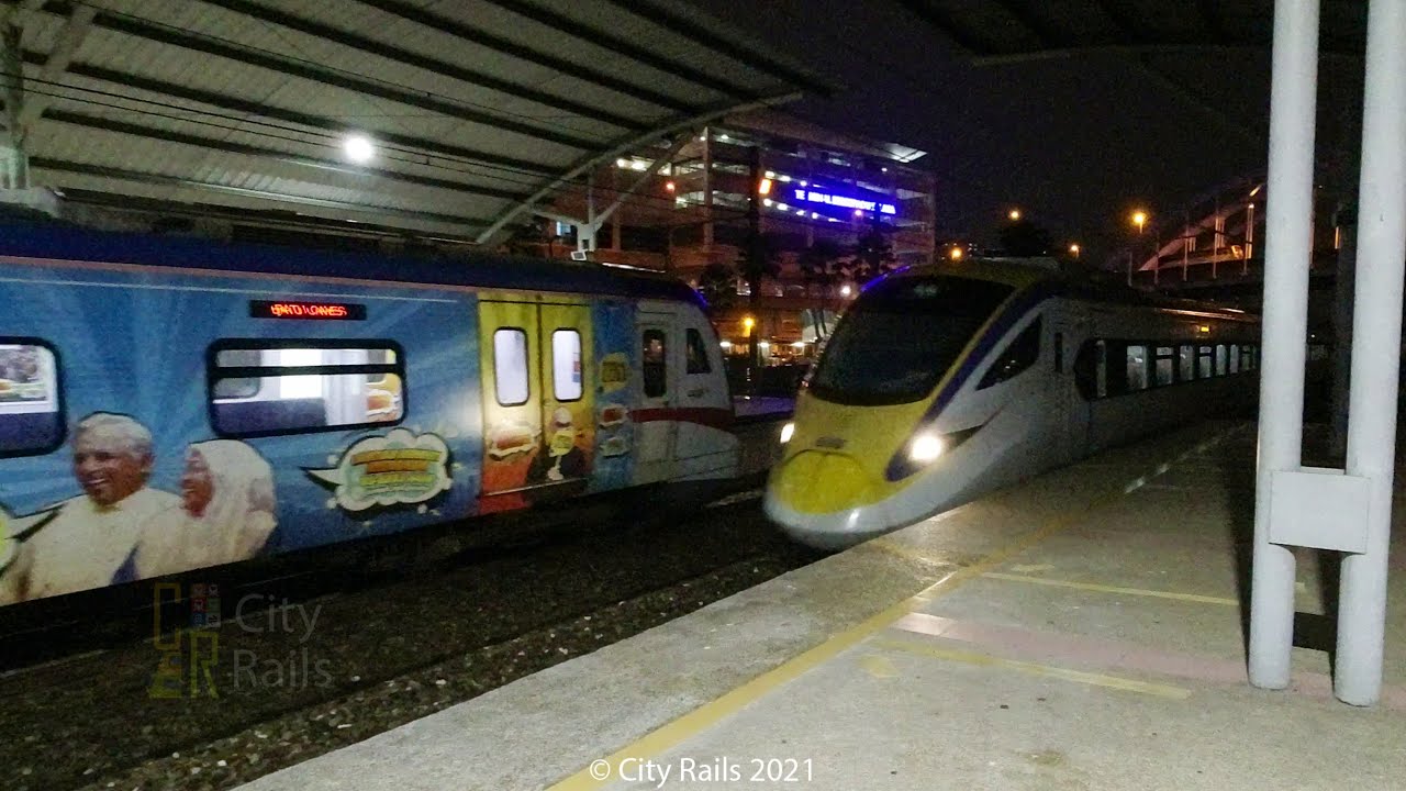 KTMB ETS 109/209 (EG 9425) arrival and departure at Bdr Tasik Selatan [ featuring LRT! ]