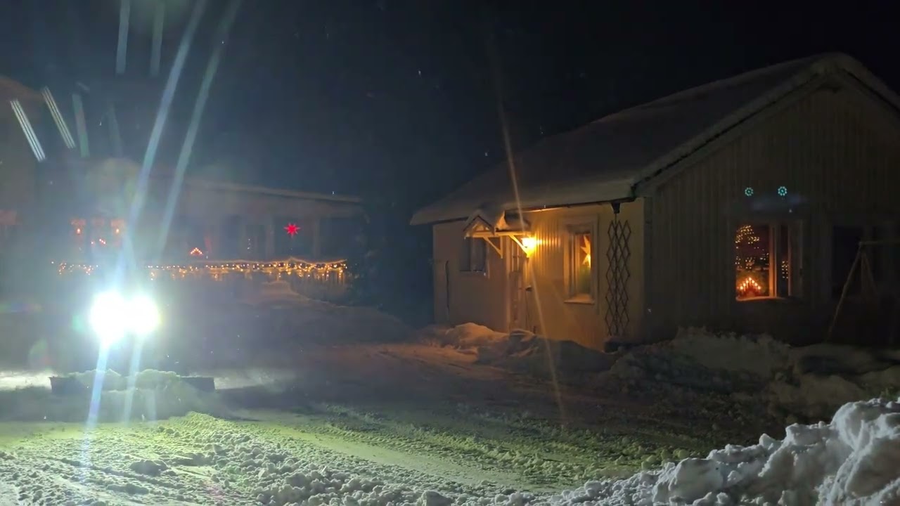 Yamaha Kodiak pushing snow in Sweden. 