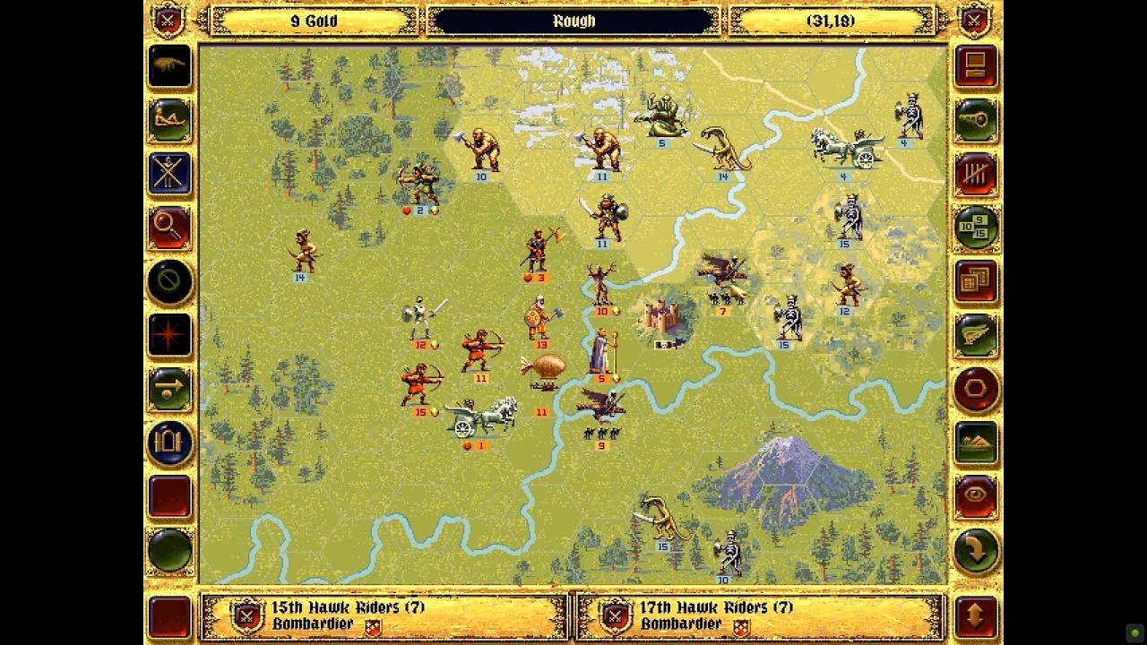 Fantasy General - PC (DOS) - Mini-Campaign Game - Battle 4: Lone Barrow Marsh (Hard Difficulty)