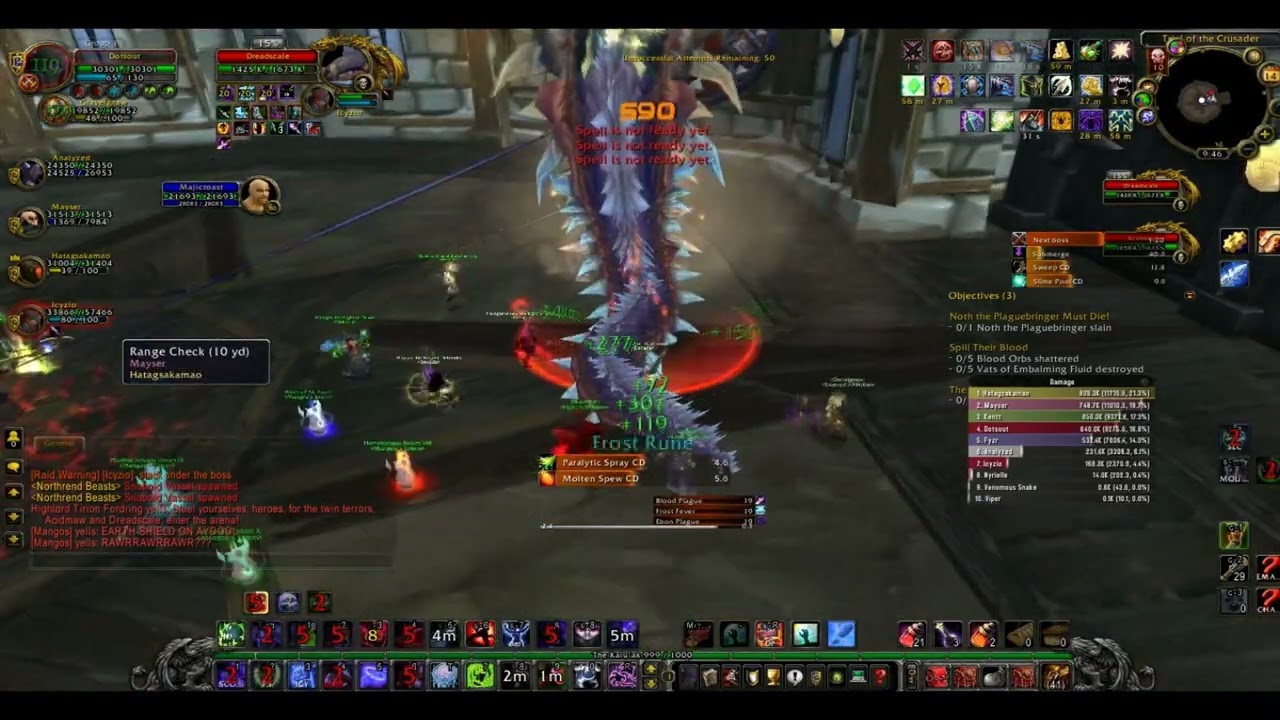 TOGC 10 HEROIC - Unholy Deathknight PoV - Gormok the Impaler + Acidmaw and Dreadscale + Icehowl