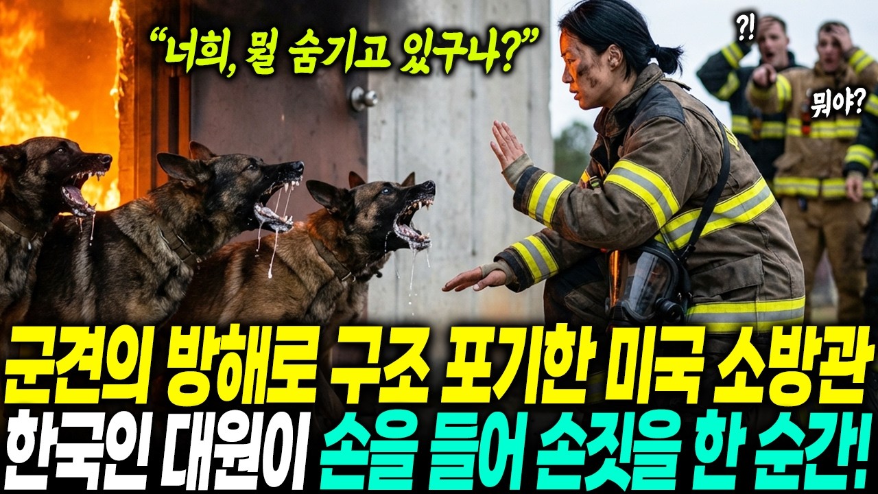 미국 화재 현장, 군견들의 방해로 미군 델타포스 구조를 주저한 소방관들. 한국인 여성 대원이 손짓을 보낸 순간 모두가 말을 잃었다