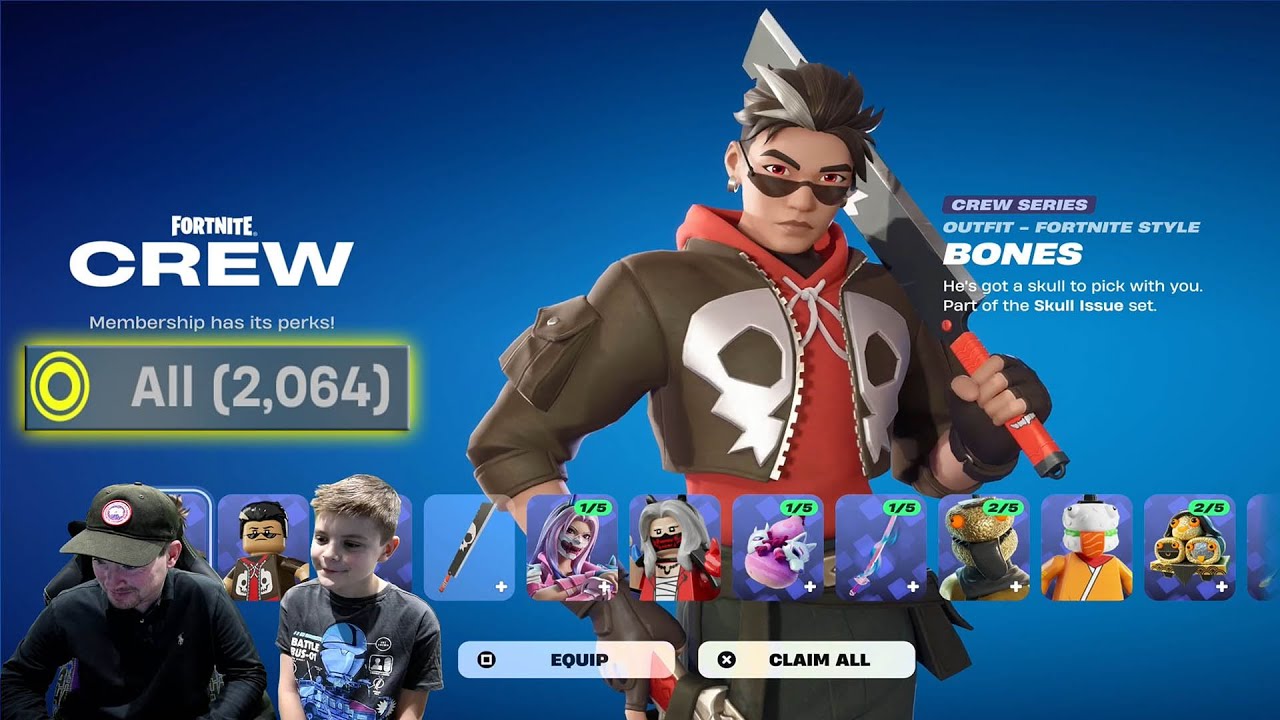 Buying Me And My Kid NEW Fortnite Crew Pack Skin Today & Unlocking Free Fortnite V-Bucks