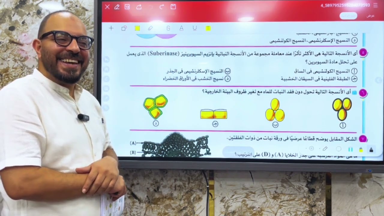 حل تدريبات الدعامة في النبات ll احياء الصف الثالث الثانوي 2026 