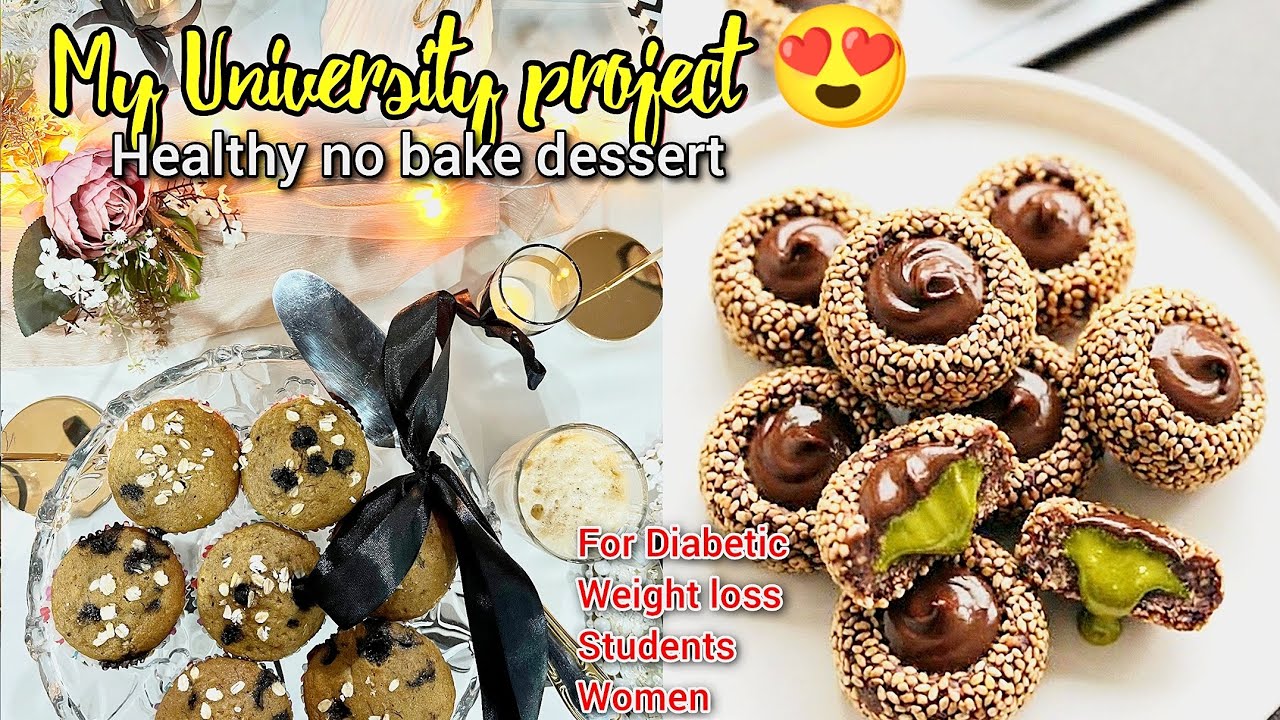 My final uni Project Vlog 😍 No bake,No sugar healthy dessert | Innovative healthy recipe