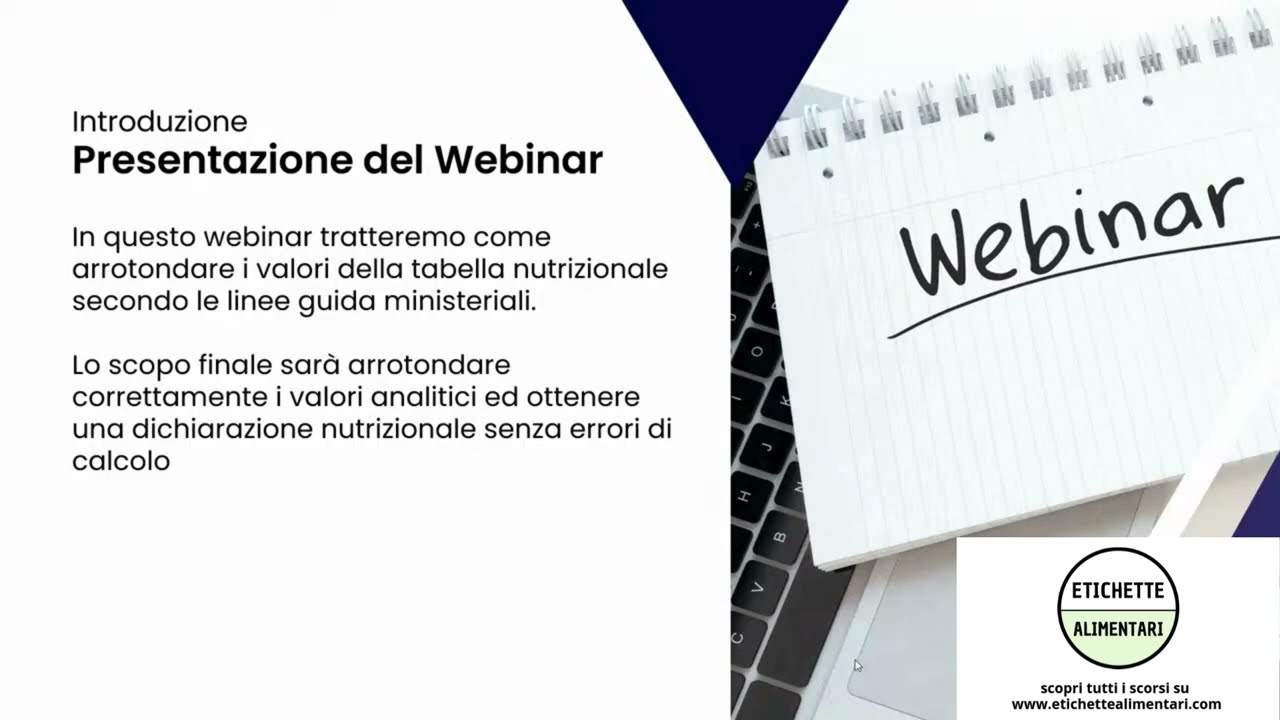 Webinar gratuito: come arrotondare i valori della tabella nutrizionale