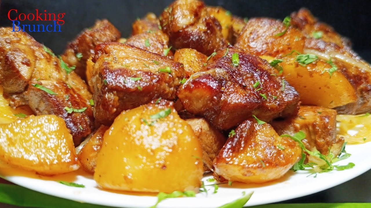 Картошка и мясо в одной сковороде! Быстро и вкусно!