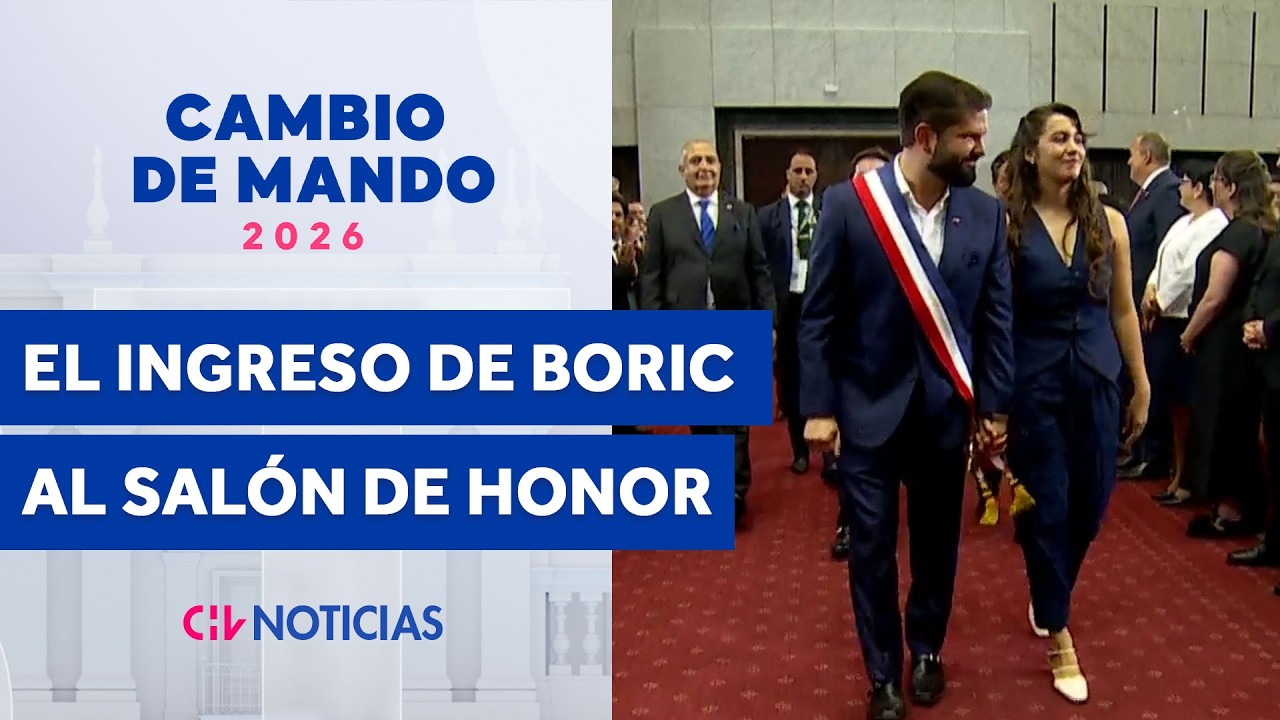 Así fue el ingreso de Gabriel Boric al Salón de Honor para el cambio de mando presidencial