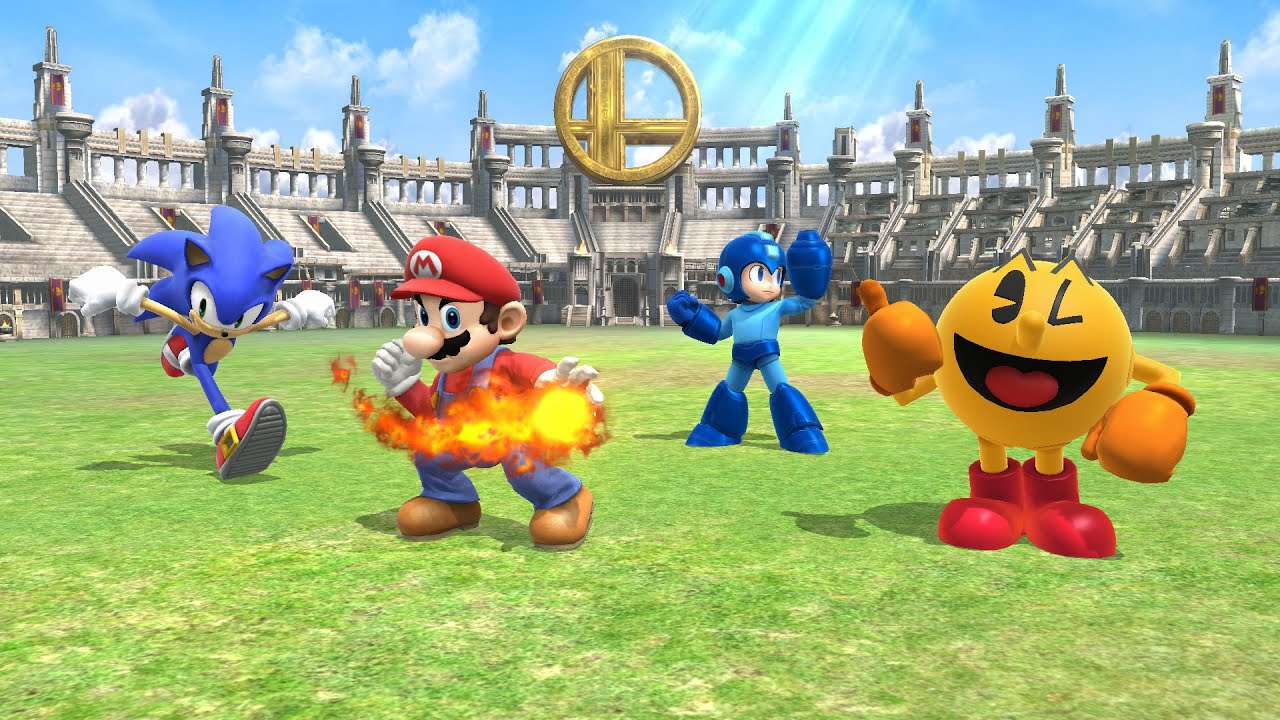 SSBWU - Mario vs Sonic vs Mega Man vs Pac-Man (Stamina Smash)