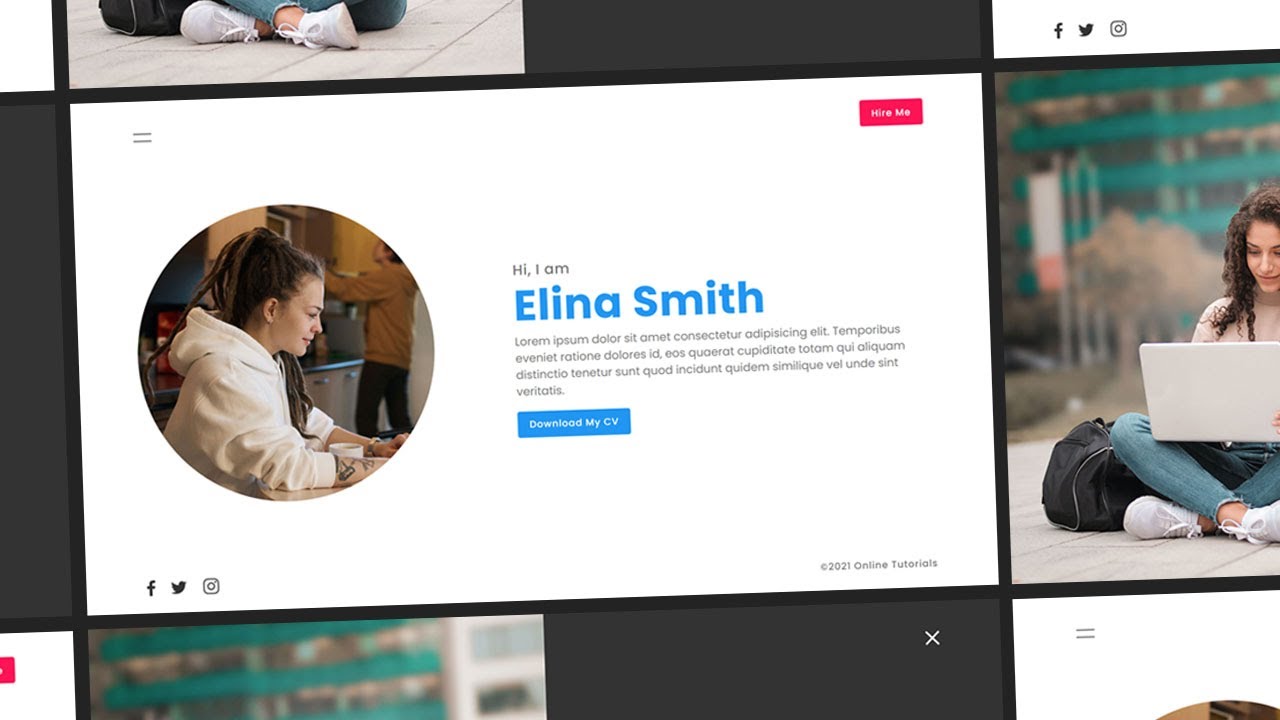 Responsive Personal Portfolio Website using HTML CSS & Javascript | Html CSS Responsive Website