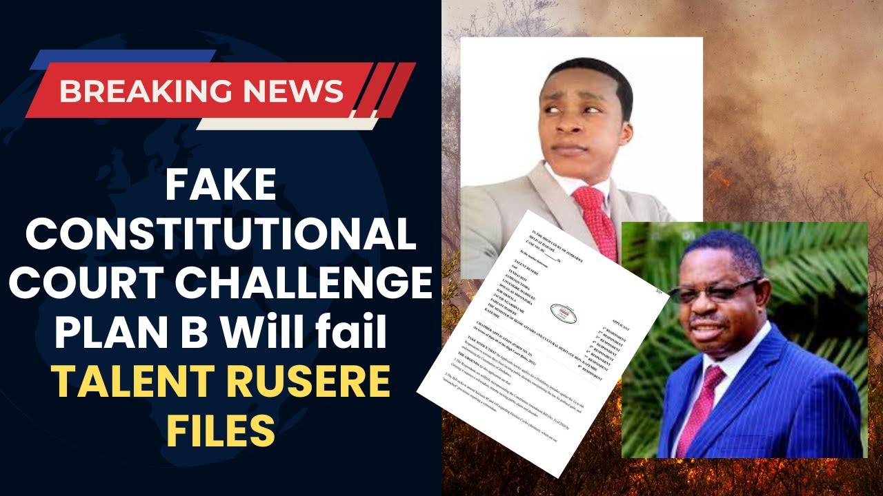 Fake constitutional court challenge plan B will fail again, Watch Talent Rusere files