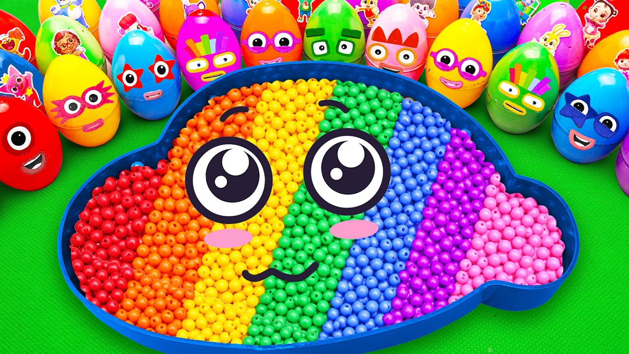 Satisfying ASMR | Making Rainbow Beads Bathtub by Mixing SLIME in Mystery Eggs CLAY Coloring