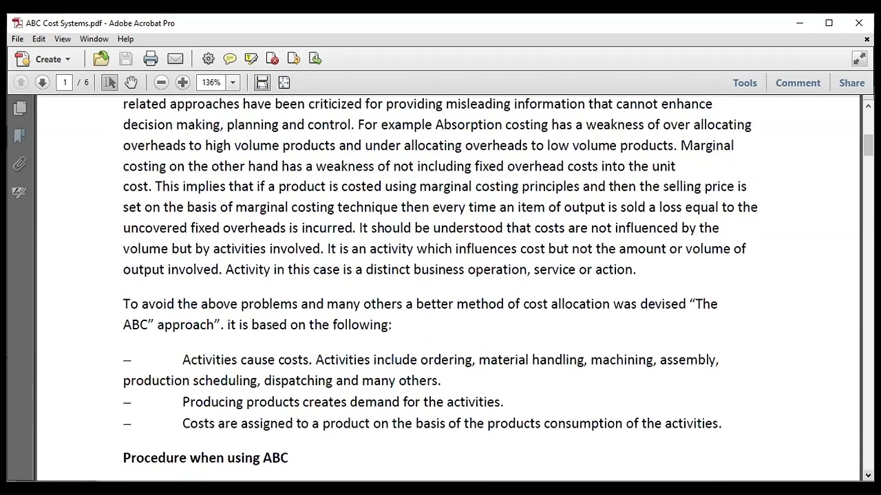 Activity Based Costing