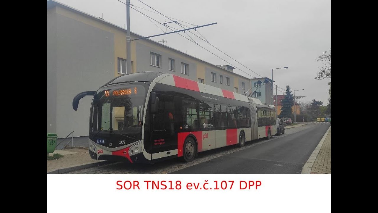Jízda trolejbusem SOR TNS18 ev.č.107 DPP
