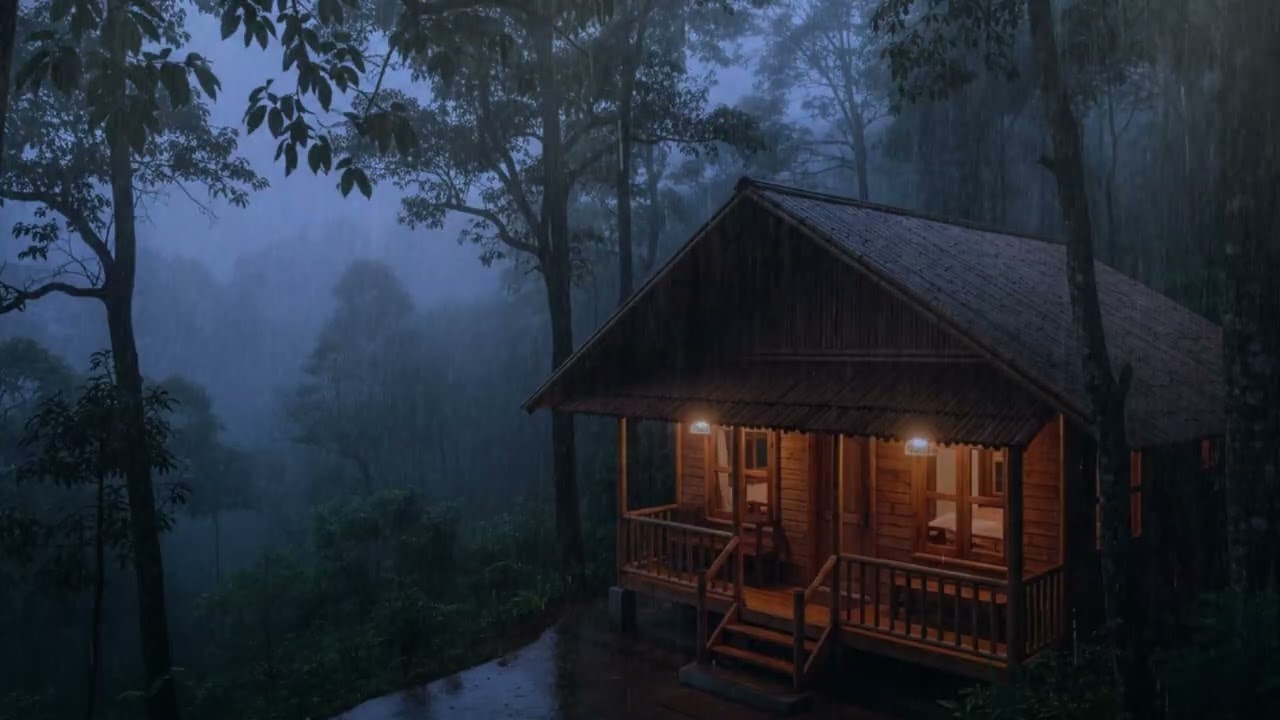 Fall Asleep in Less Than 2 Minutes to the Sound of Rain and Thunder in an Old House in the Woods