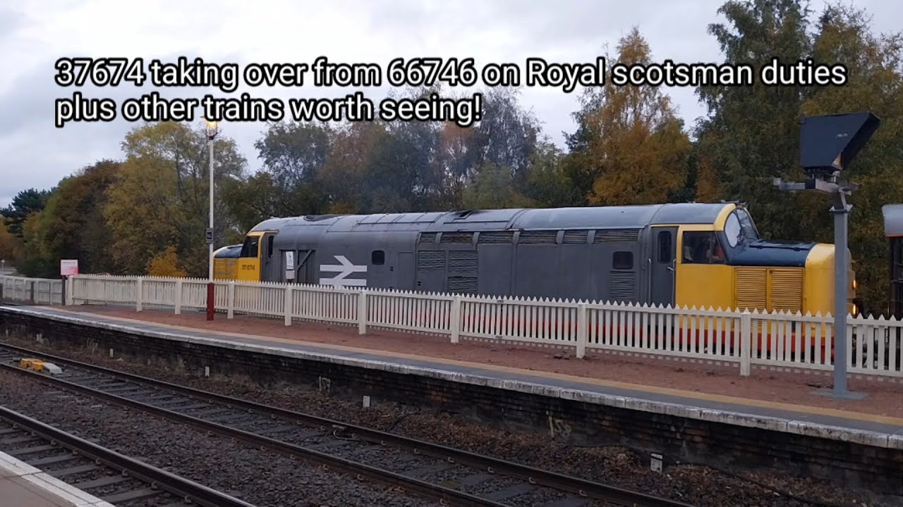 37674 taking over Royal Scotsman duties plus other trains at Aviemore! 11/10/24