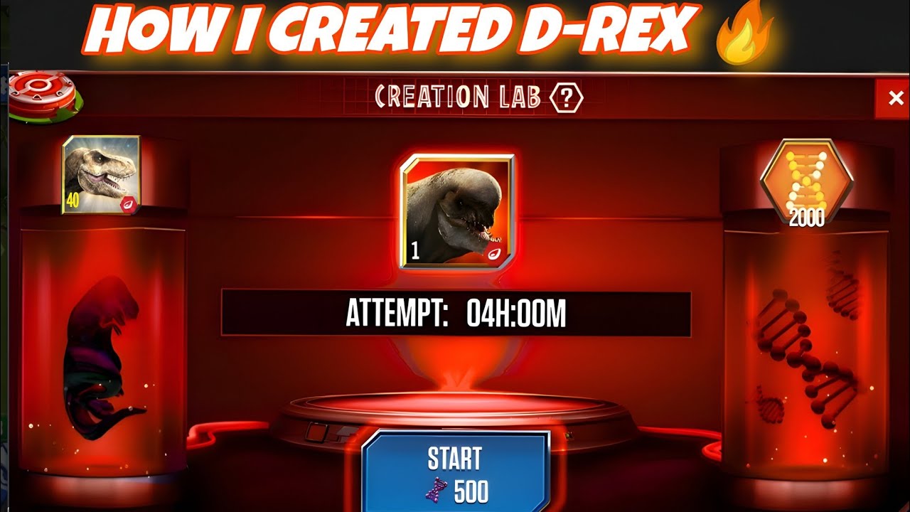 How I Created the D-REX! (T-Rex +Boss dna Fusion) | Jurassic World The Game