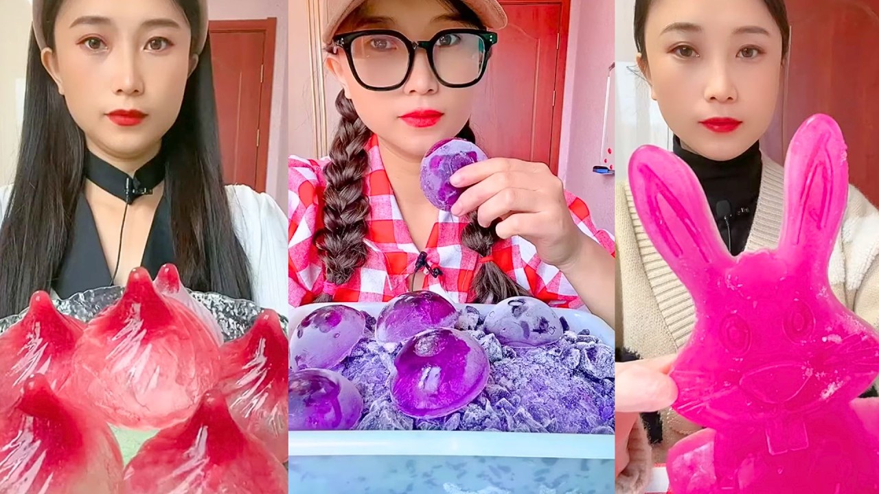 Pink Crystal Bunny and Purple Candy ASMR Crunch