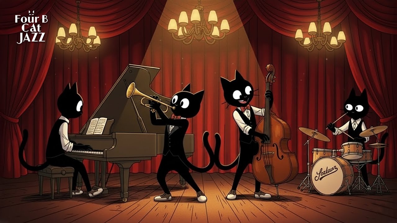 Upbeat Swing Jazz for Cafés, Work & Feel-Good Moments 🎷 | Four B Cat Swing Jazz vol.1