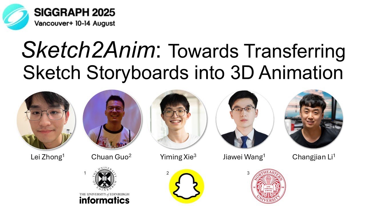 #Siggraph_2025 Sketch2Anim: Towards Transferring Sketch Storyboards into 3D Animation
