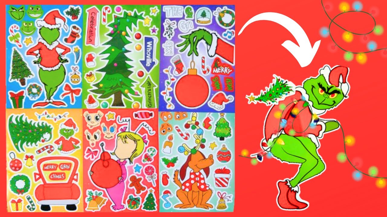 The GRINCH! DIY Make a Face Stickers Activity |  #thegrinchwhostolechristmas #grinch