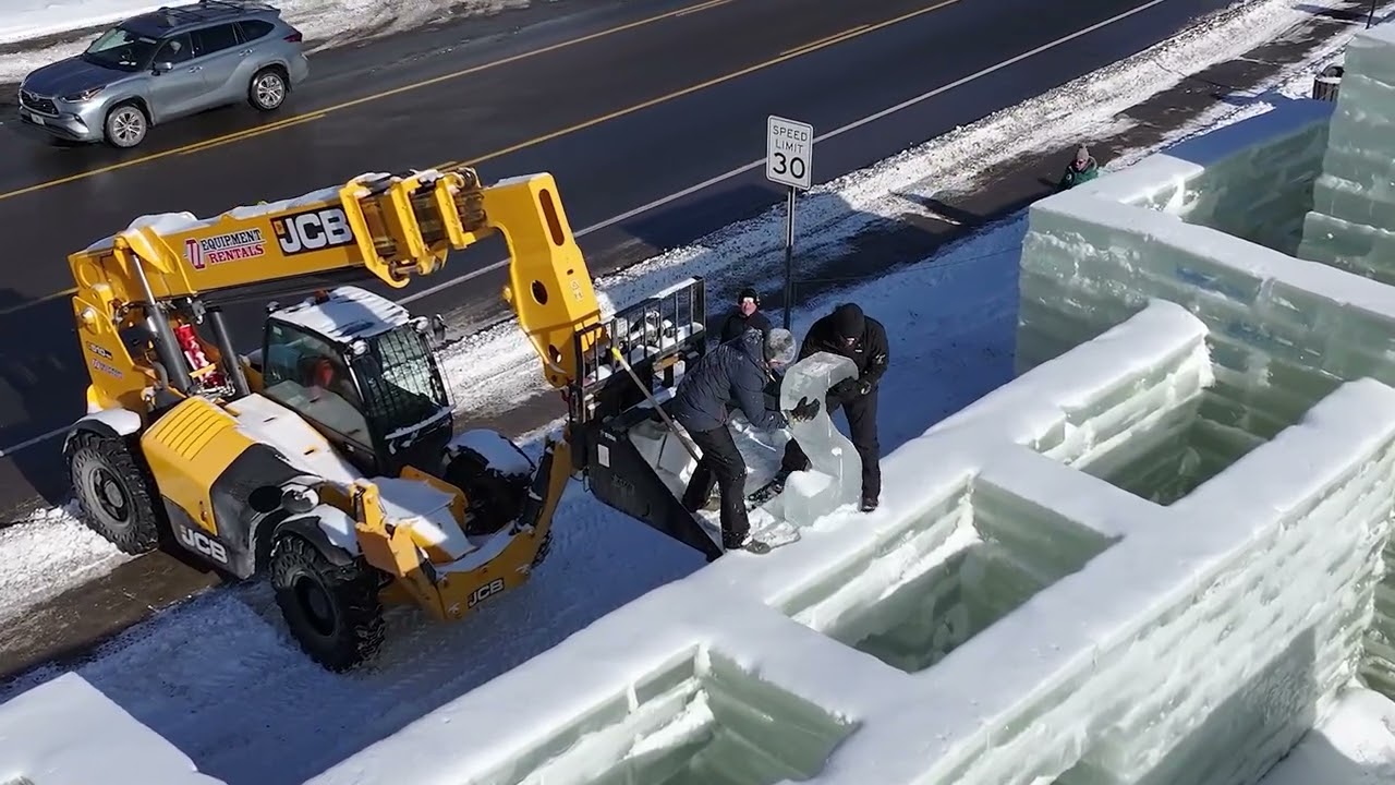 2025 Saranac Lake Winter Carnival Ice Palace - Build Video