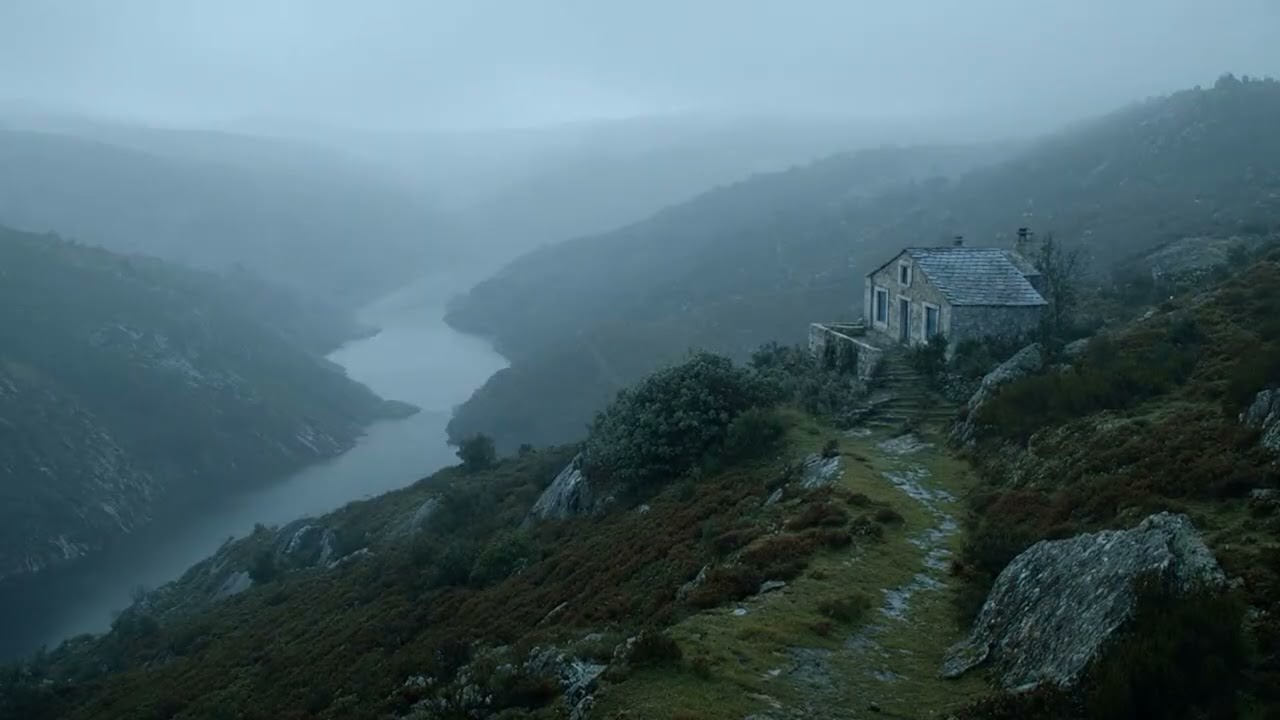 Misty Mountain Solitude ❄️ Medieval River Ambience (1 Hour)