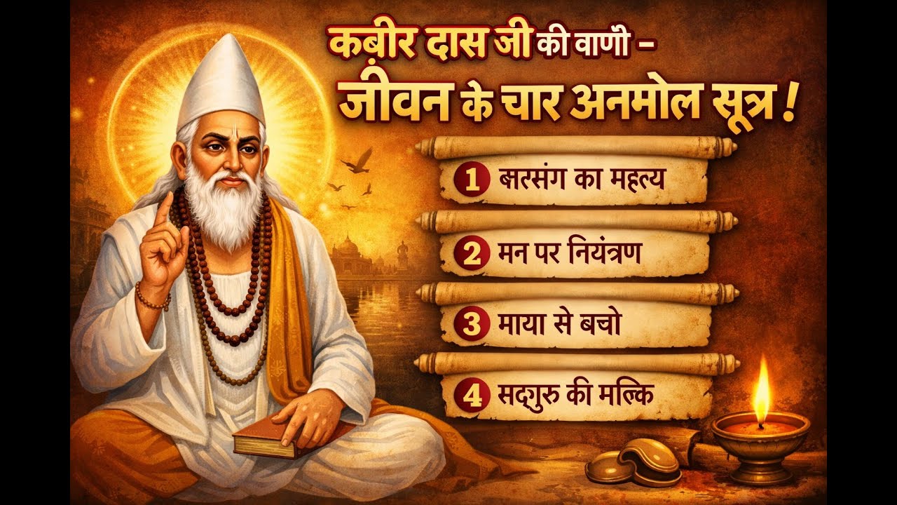 कबीर दास जी की वाणी - जीवन के चार अनमोल सूत्र | Dharmdhikari Saheb Ji | #kabirvaani #satsang