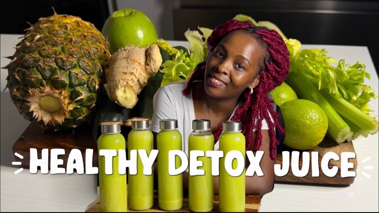HEALTHY DETOX GREEN JUICE RECIPE | BURN FAT , REDUCE BLOATING &INFLAMMATION