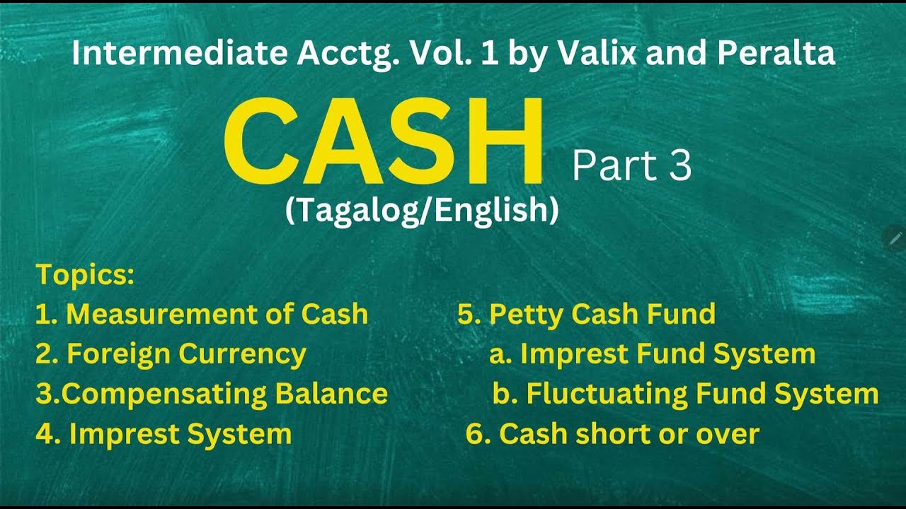Intacc-Cash Part3-Foreign Currency, Compensating Balance, Petty Cash Fund, Imprest &Fluctuating Fund